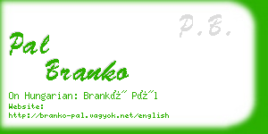 pal branko business card